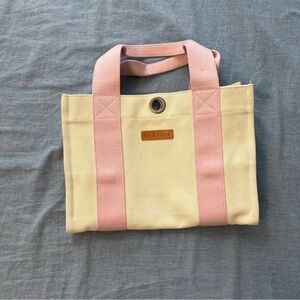 Heavyweight Canvas Cream and Pink Tote Bag